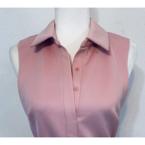 Badgley Mischka Size 2 Peony Sheath Dress Collared Lined Career Old Money - Picture 4 of 15